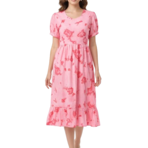 vibrant pink floral tie-dye frocks